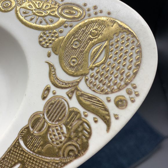 Vintage MCM Georges Briard Mid Century Modern Midas Nesting Bowl White Gold - Picture 11 of 13